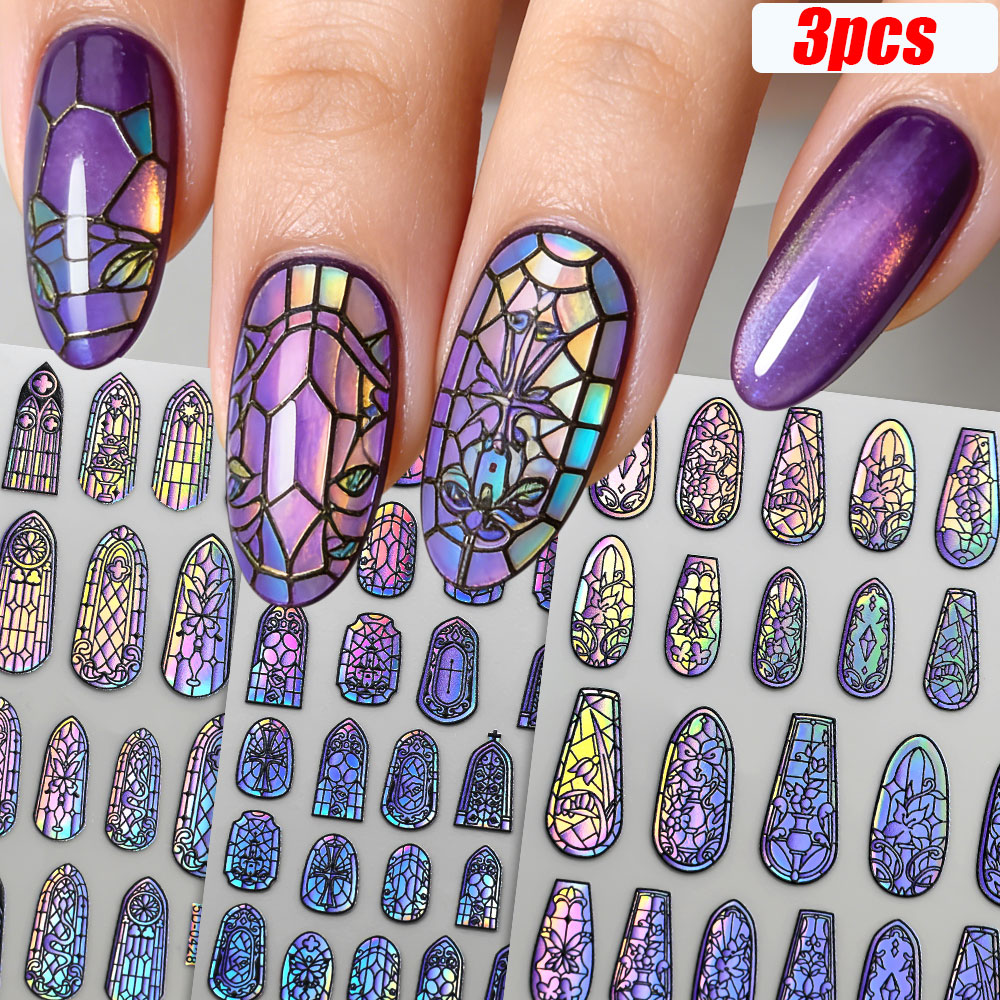 5D キラキラレトロガラス片ネイルステッカーホログラフィック - Glitter Vinyl Roll のレビューと価格