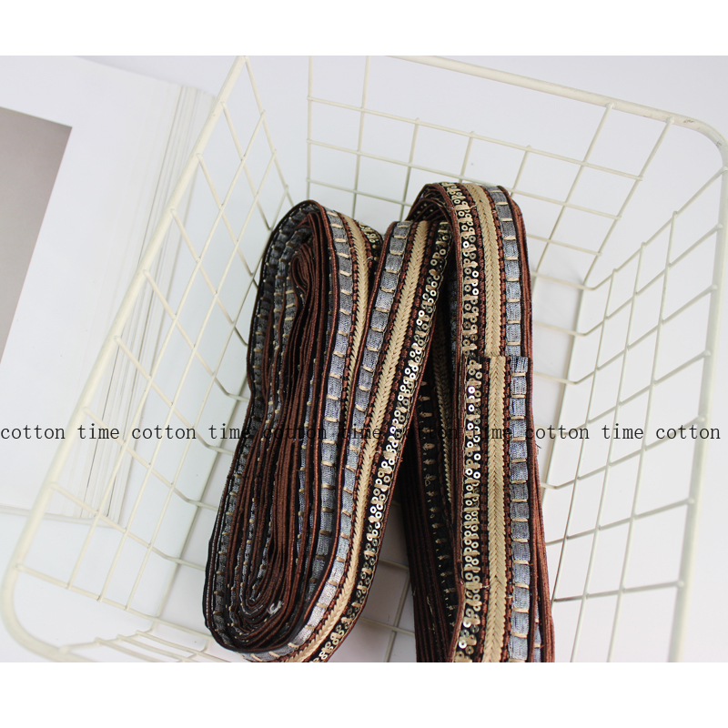 2 ヤードレトロスパンコールフリンジレーストリムエスニックス - Embroidery Embellishments のレビューと価格